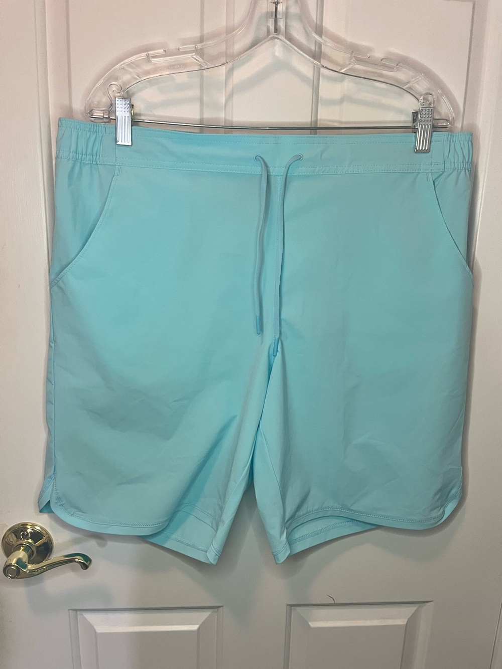Lands End Aqua Drawstring Board Shorts Sz 16 (XL)
